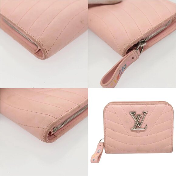 LOUIS VUITTON New Wave Zipto Compact Wallet Leather Pink M63791 LV Auth - Picture 12 of 13